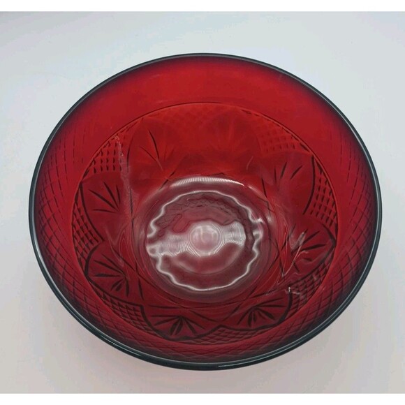 Ruby Red Luminarc Cristal d’Arques Durand France Bowls 5.5" soup cereal set of 6 - Picture 1 of 5